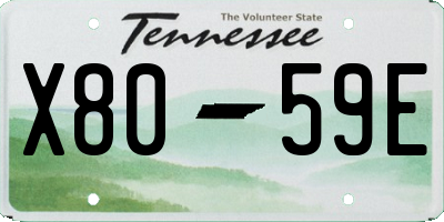 TN license plate X8059E