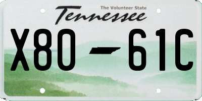 TN license plate X8061C