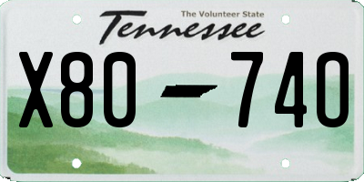 TN license plate X8074O