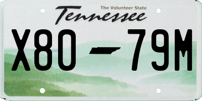 TN license plate X8079M
