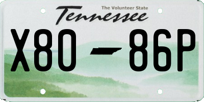 TN license plate X8086P