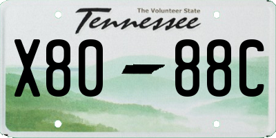 TN license plate X8088C