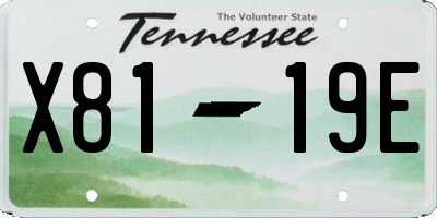 TN license plate X8119E