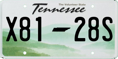 TN license plate X8128S