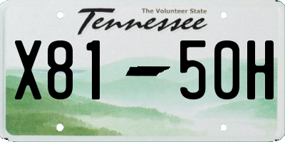 TN license plate X8150H
