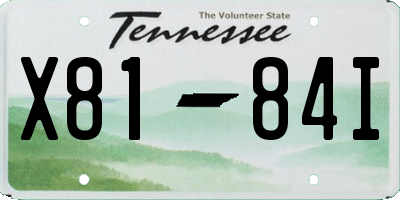 TN license plate X8184I