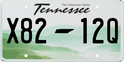 TN license plate X8212Q