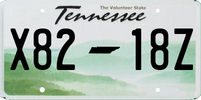 TN license plate X8218Z