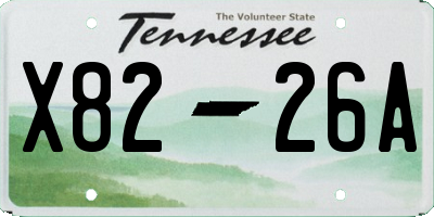TN license plate X8226A