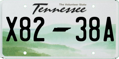 TN license plate X8238A