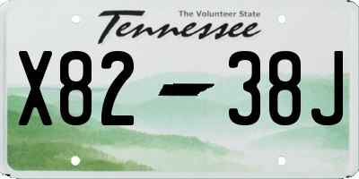 TN license plate X8238J