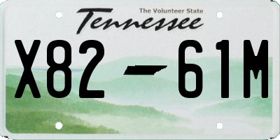 TN license plate X8261M