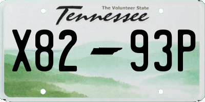 TN license plate X8293P