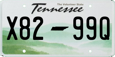 TN license plate X8299Q