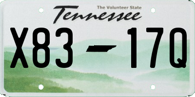 TN license plate X8317Q
