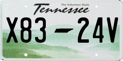 TN license plate X8324V