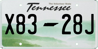 TN license plate X8328J