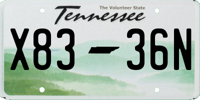 TN license plate X8336N