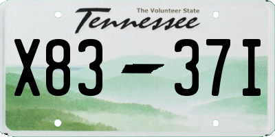 TN license plate X8337I