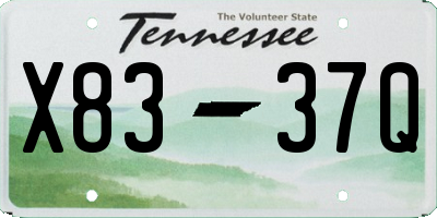 TN license plate X8337Q