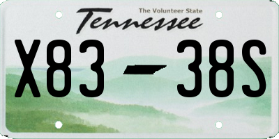 TN license plate X8338S