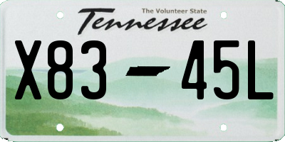 TN license plate X8345L