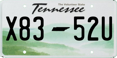 TN license plate X8352U