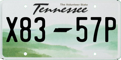 TN license plate X8357P