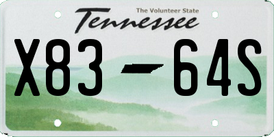 TN license plate X8364S