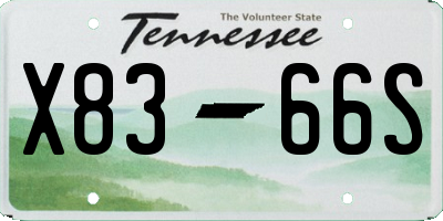 TN license plate X8366S