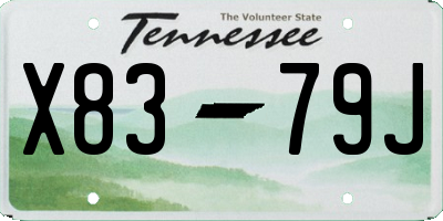 TN license plate X8379J