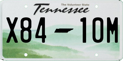 TN license plate X8410M