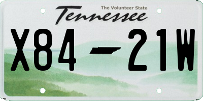 TN license plate X8421W