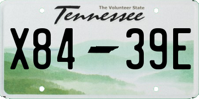 TN license plate X8439E