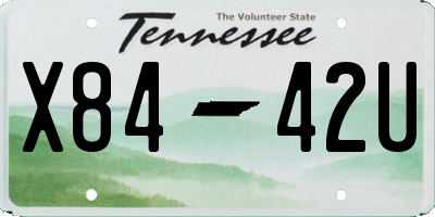 TN license plate X8442U