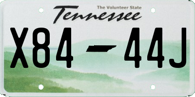 TN license plate X8444J