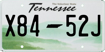 TN license plate X8452J
