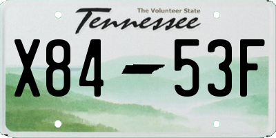 TN license plate X8453F