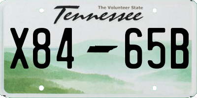 TN license plate X8465B