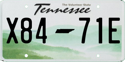 TN license plate X8471E