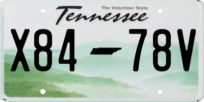 TN license plate X8478V