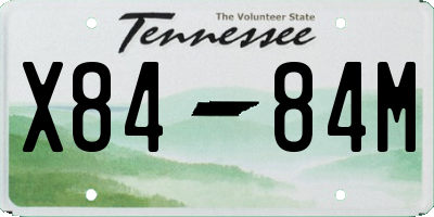 TN license plate X8484M