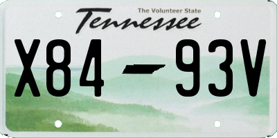 TN license plate X8493V