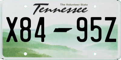 TN license plate X8495Z