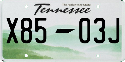 TN license plate X8503J