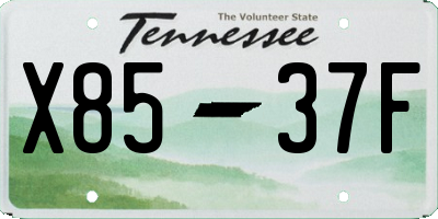 TN license plate X8537F