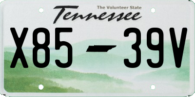 TN license plate X8539V