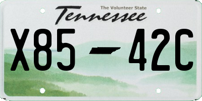 TN license plate X8542C