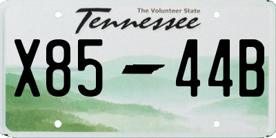 TN license plate X8544B