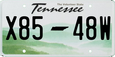TN license plate X8548W